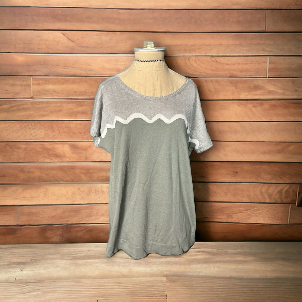 Cividini Pullover Gray White Greige Sweater Cotton Blend Made In Italy Size 12